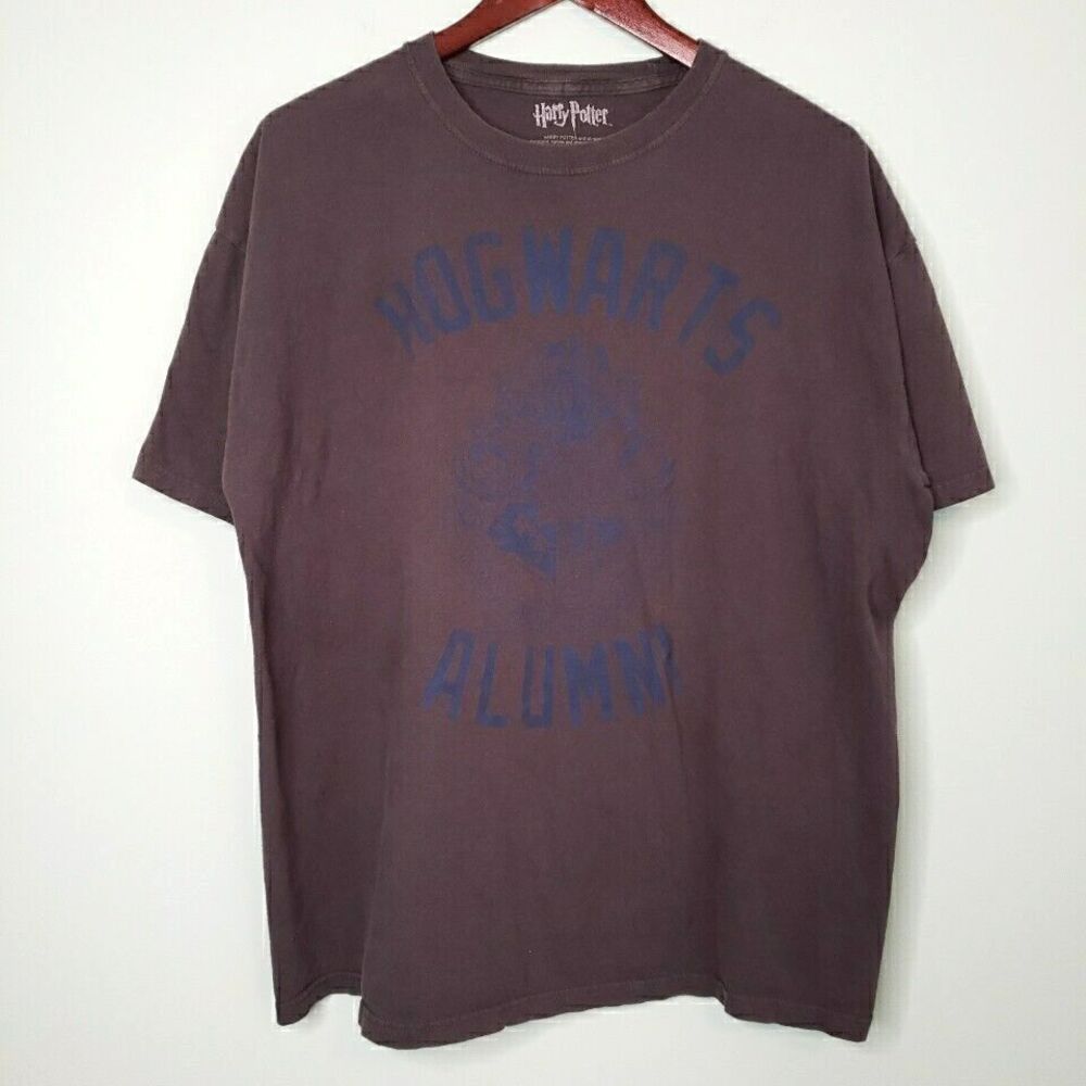 Harry Potter Hogwarts School Alumni Mens T Shirt Gray Blue Size XL Unisex Tee